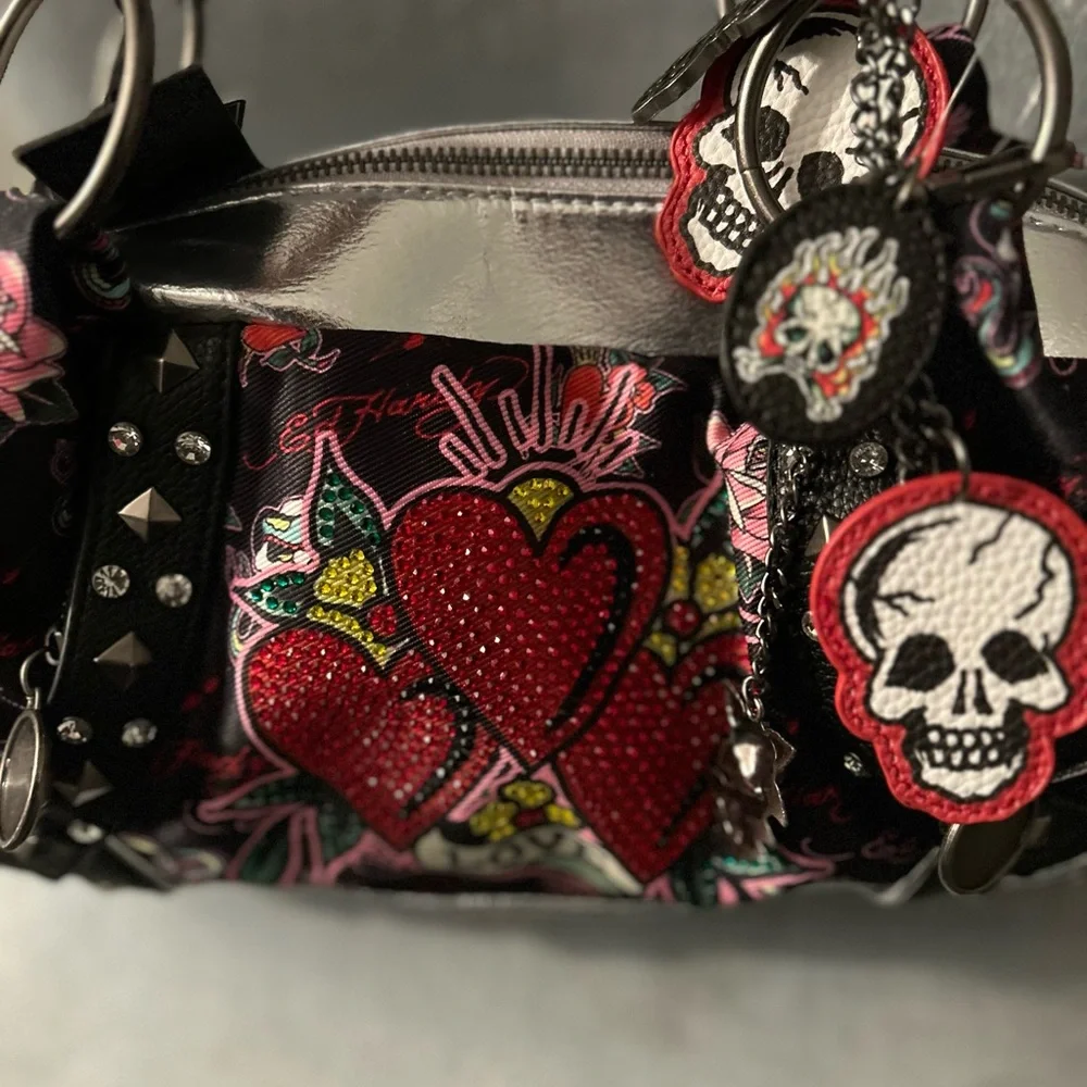 Ed Hardy Skull Heart Shoulder Bag Price is FIRM  NWT  14x7